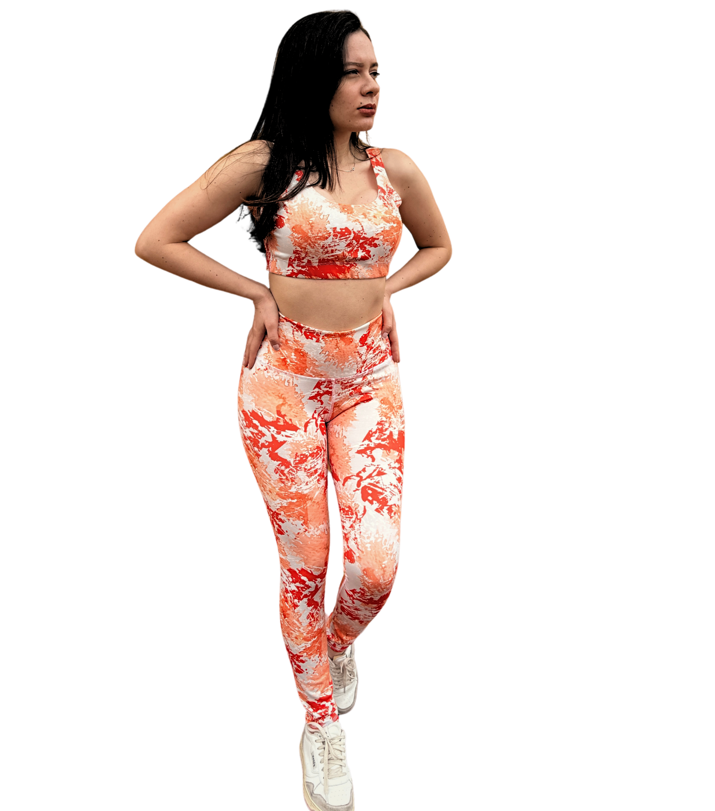 CONJUNTO FUERZA NARANJA - PANTALON TOP - REF: CJDP0014