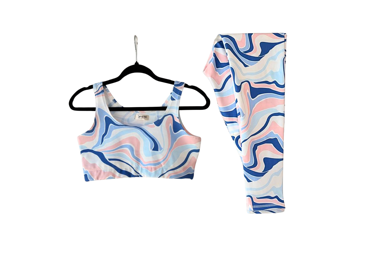 CONJUNTO DEPORTIVO ONDAS DE SEGURIDAD AZUL ROSA - PANTALON TOP - REF: CJDP0003