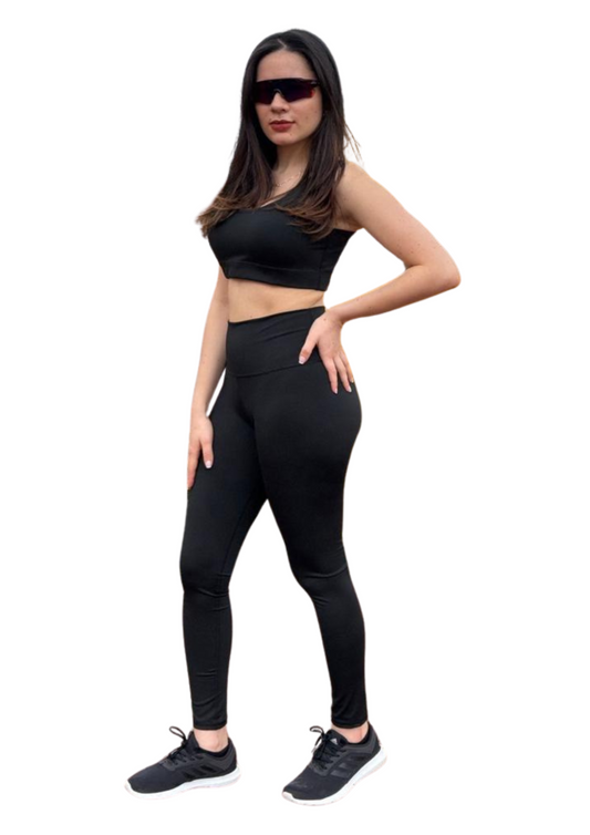 CONJUNTO DEPORTIVO SILUETA NEGRA - PANTALON TOP - REF: CJDP0012