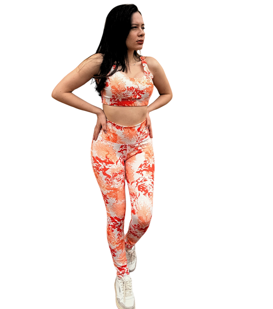 CONJUNTO FUERZA NARANJA - PANTALON TOP - REF: CJDP0014